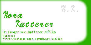 nora kutterer business card